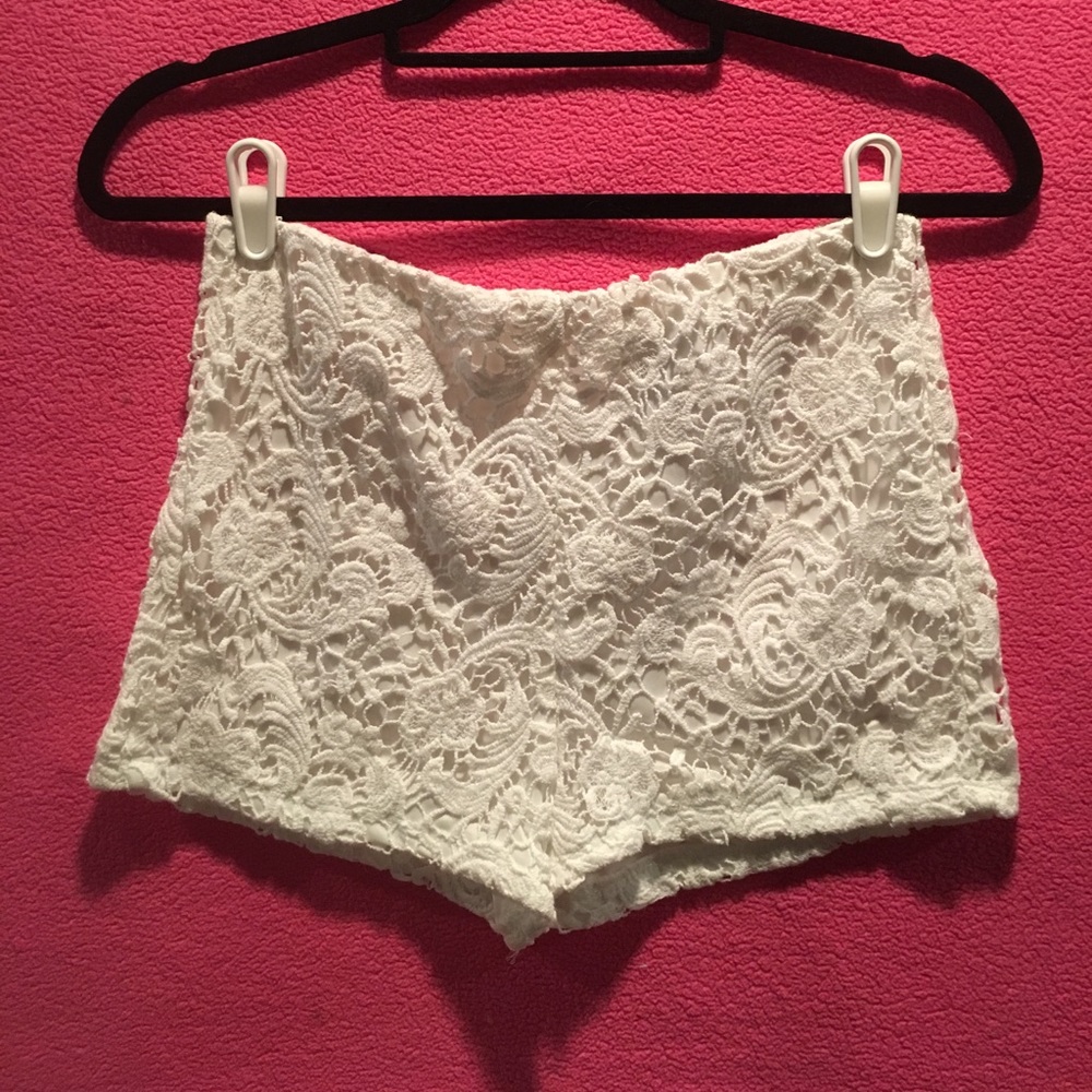 Charolette Russe Floral White Knitted Shorts