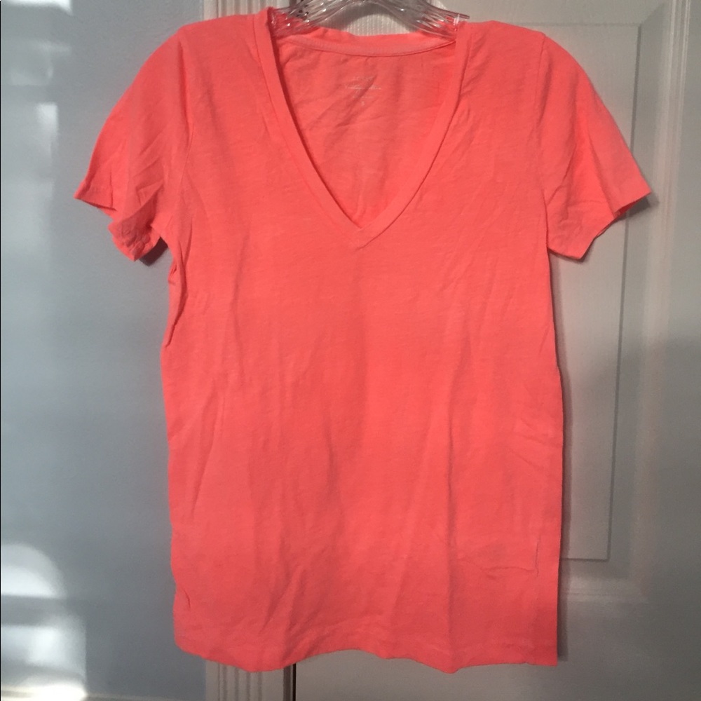 J crew short sleeve orange tissue paper shirt NWOT