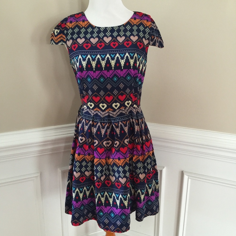 Alice Moon cap sleeved colorful dress size small