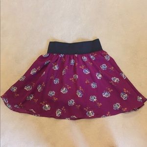 Mulberry Floral Skirt w/ Blue Flowers