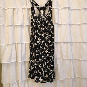 Bird print tank dress