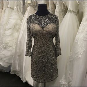 Gorgeous pewter silver Scala cocktail dress