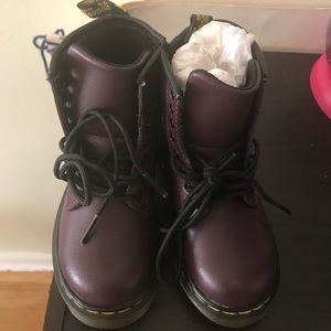 Dr Martens Purple Brooklee Zippered Boots