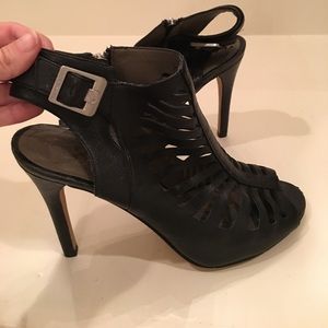 Vince Camuto black caged heels