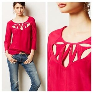 Anthropologie Maeve Cutout Blouse