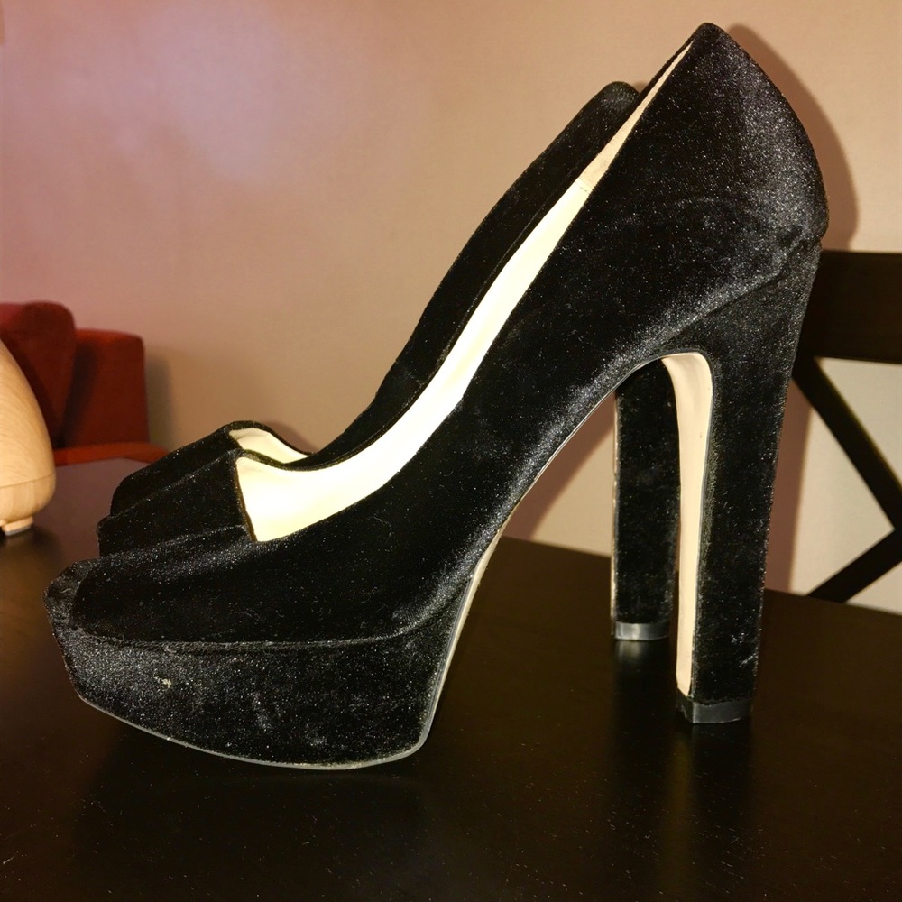 Black Velvet Platform Shoes