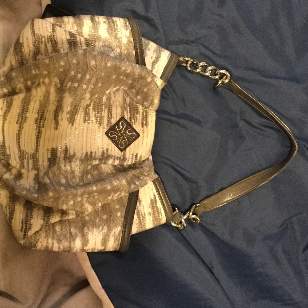 Grey and White Vera Wang Purse