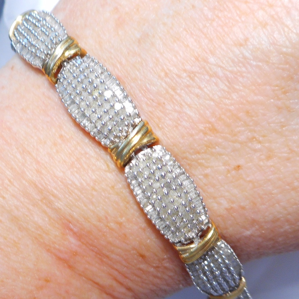 10k White Gold 8.02 ct Natural Diamond Bracelet