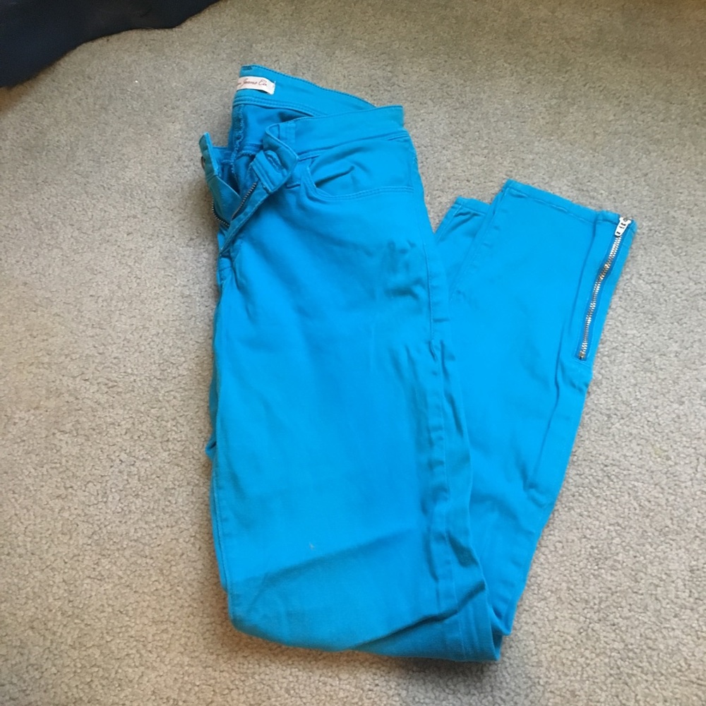 Bright blue jeans!