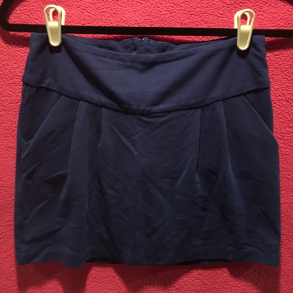 Blue Pocket Mini Skirt