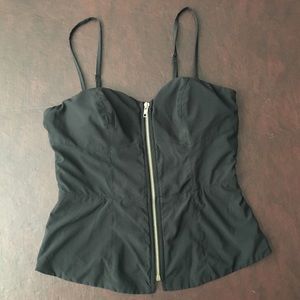 GUESS black zip up bustier