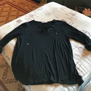 Larry Levine- long sleeve criss cross front