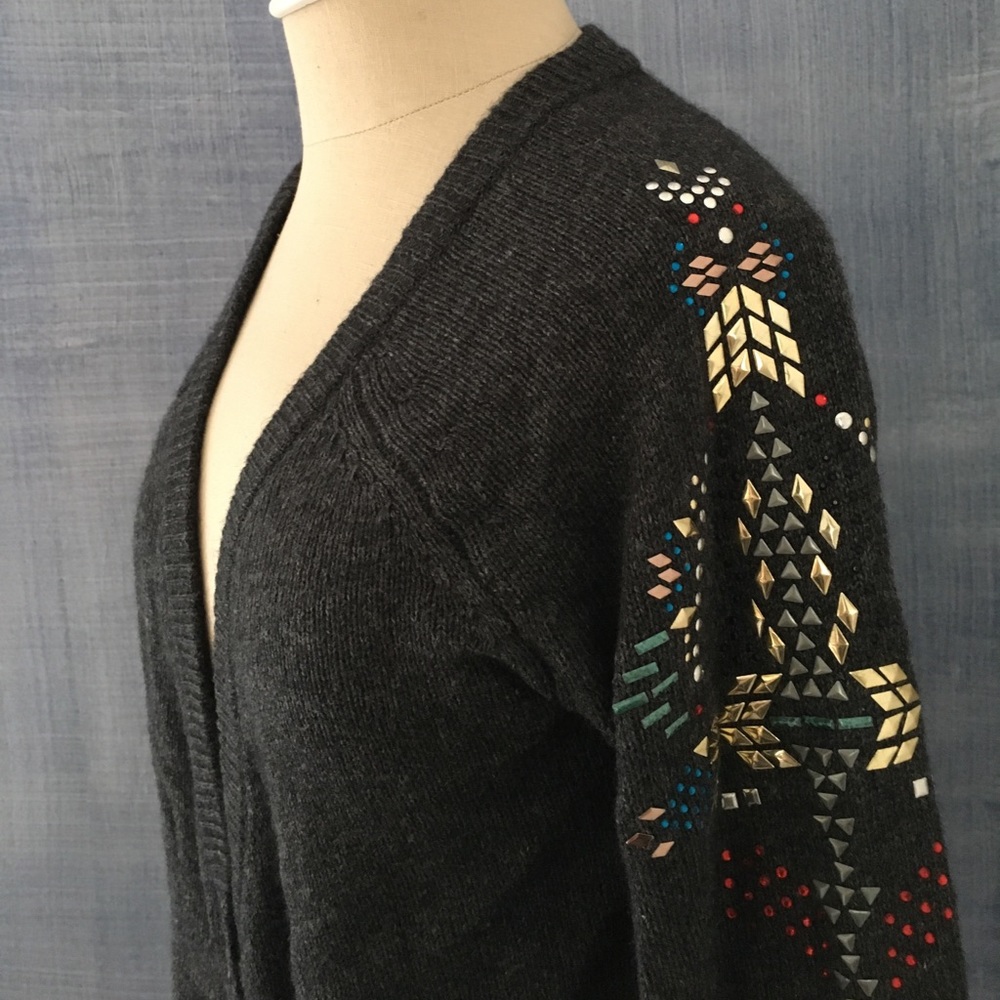 Metal-Detailed Cardigan