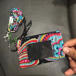 Vera Bradley Zip ID & Lanyard in Parisian Paisley