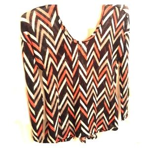 Herringbone Print Bow Shirt