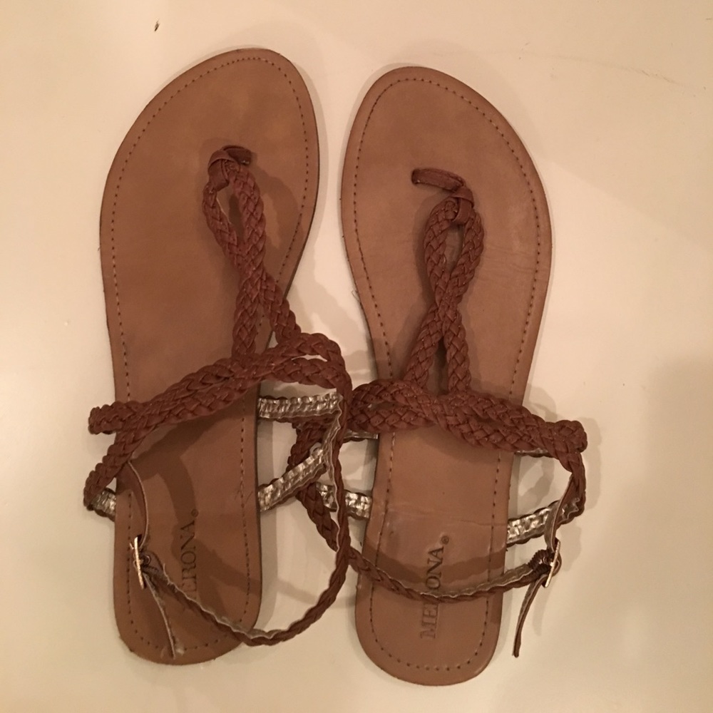 Woven brown sandals