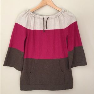 Banana Republic color block sweater w/pocket XS