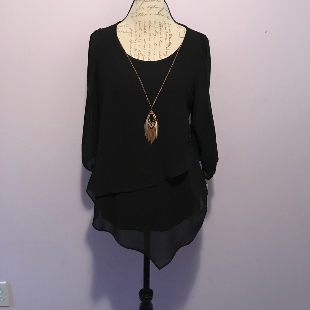 A. Byer Black Rayon Shirt