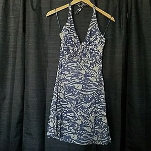 H&M blue & beige halter dress