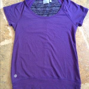 Athleta Womens XS top purple grey stripe