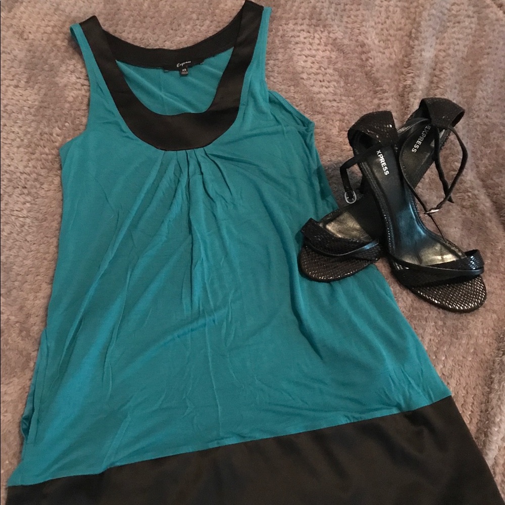 Teal & Black Express Top