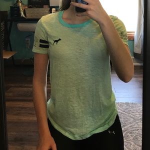 Seafoam green PINK t-shirt