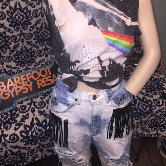 Custom black unicorn vintage denim