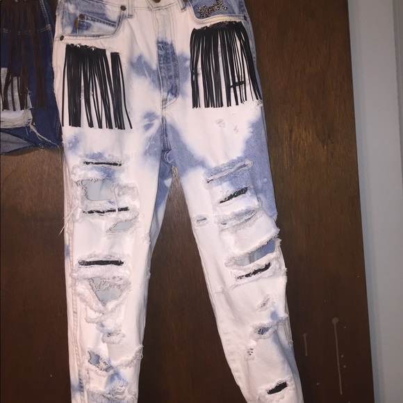 Custom black unicorn vintage denim