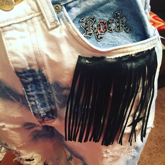 Custom black unicorn vintage denim