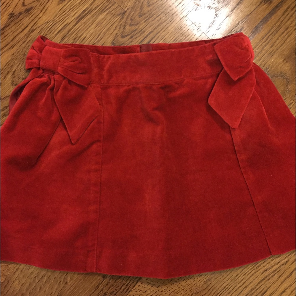 Janie and Jack ruby red velvet skirt