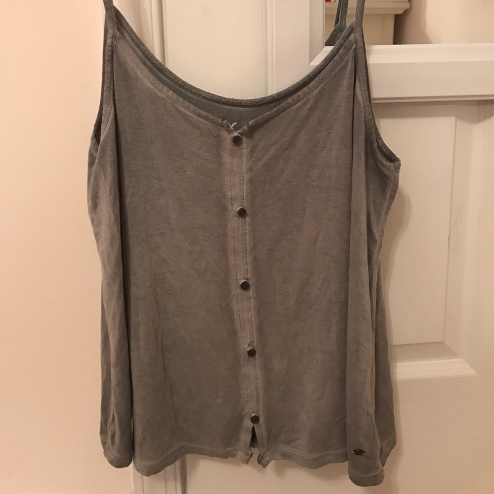 SUPER SOFT GREY BUTTON DOWN TANK