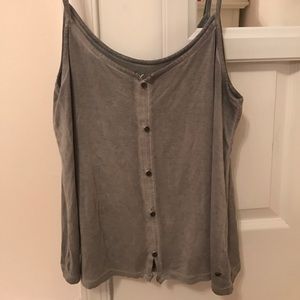 SUPER SOFT GREY BUTTON DOWN TANK