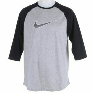 NIKE Raglan Tshirt Top Grey and Black