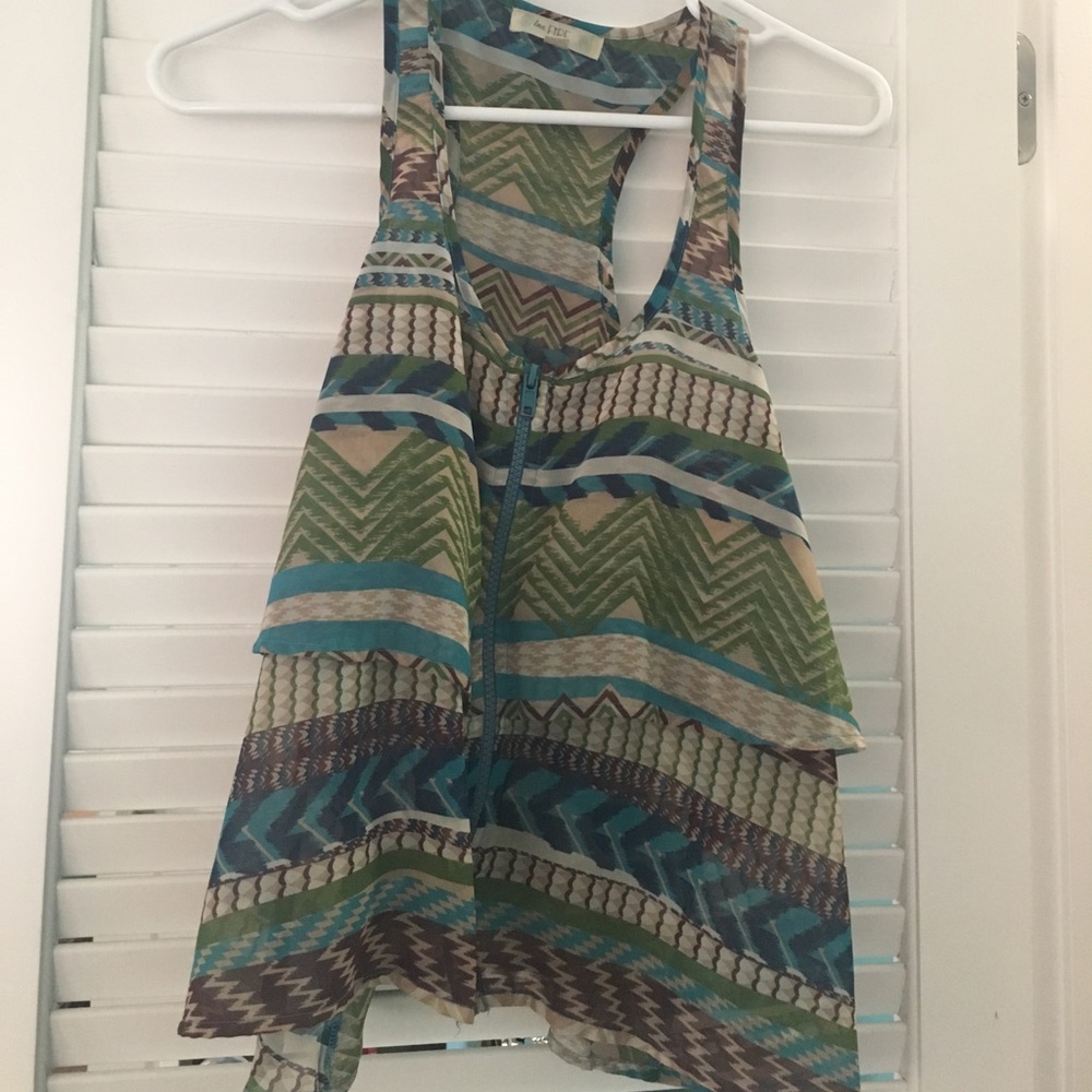 Zip up racer back top