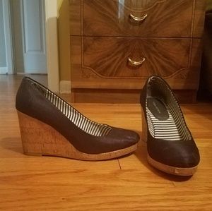 Navy blue Wedge heel shoes