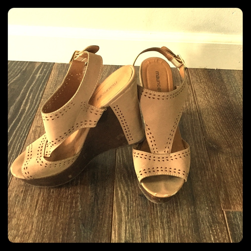 DONATING SOON: Maurice's cream platform sandals