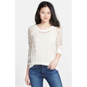 Halogen white crochet sweater size XS