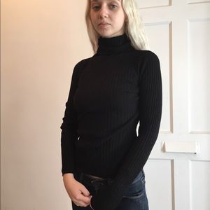 So hot!! Black turtleneck sweater