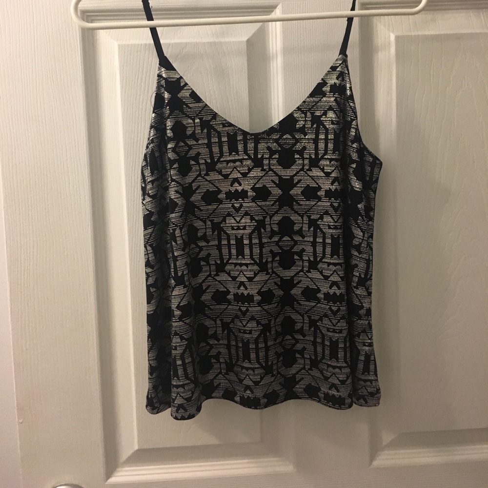 Flowy Black and Silver Patterned Top