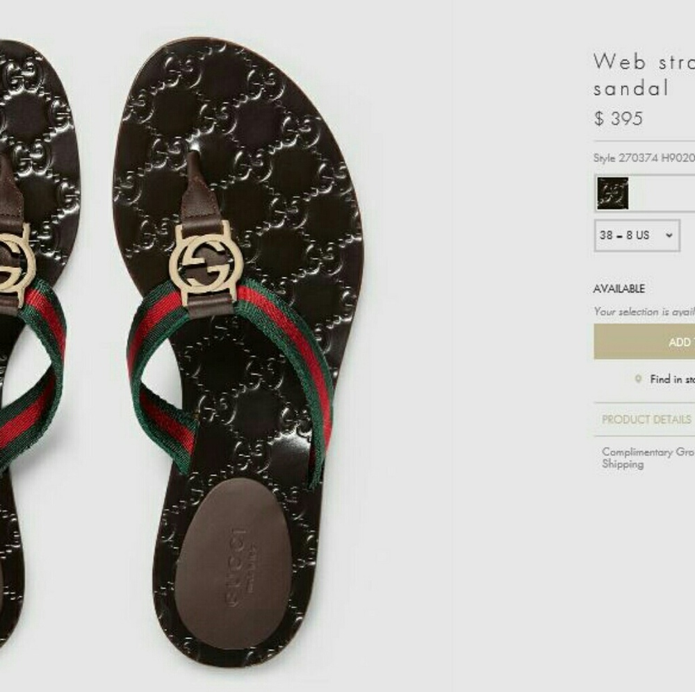 Gucci web strap thong sandal (black)