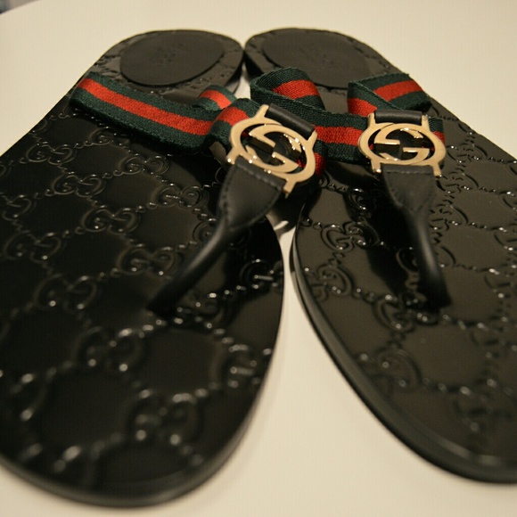 Gucci web strap thong sandal (black) - Picture 3 of 6