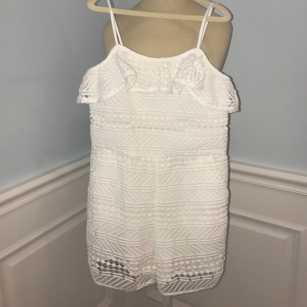 Milly Minis girls white lace romper