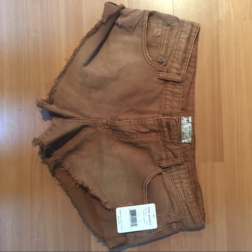 Free People Burnt Orange Cut Off Shorts