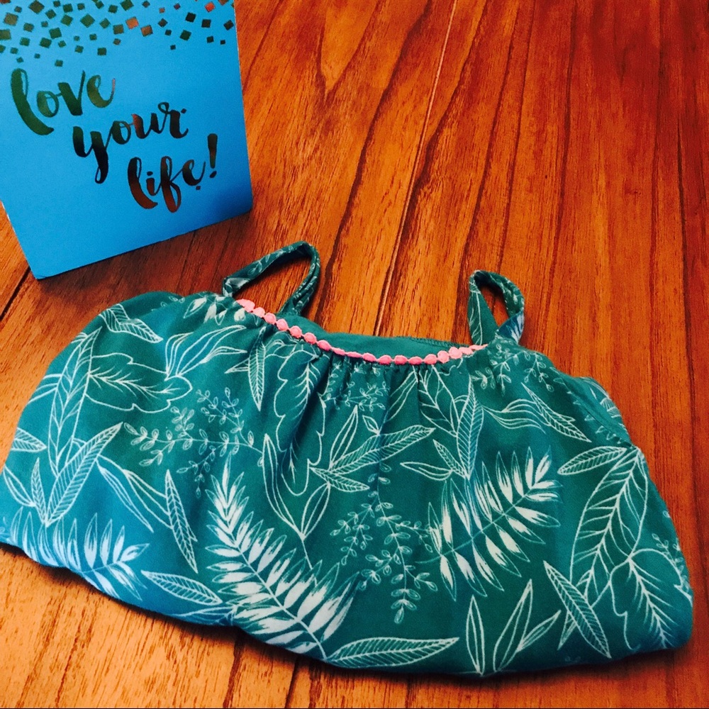 Sale 😍 Girl's Romper Turquoise Tropical Print💗