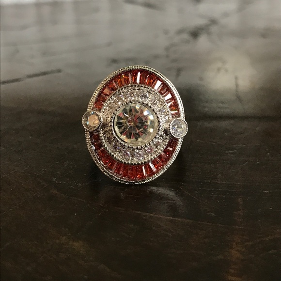 Silver Ruby and Topaz Ring - Picture 7 of 7