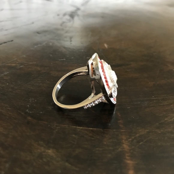 Silver Ruby and Topaz Ring - Picture 5 of 7