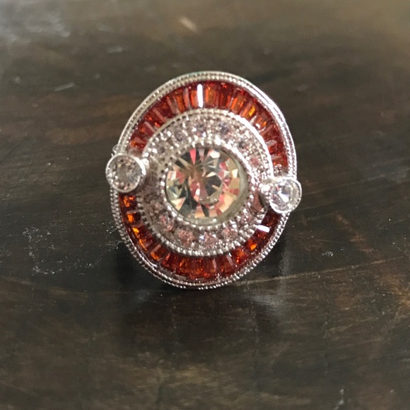 Silver Ruby and Topaz Ring - Picture 6 of 7