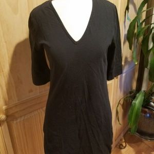 Venus Black long V Neck shirt
