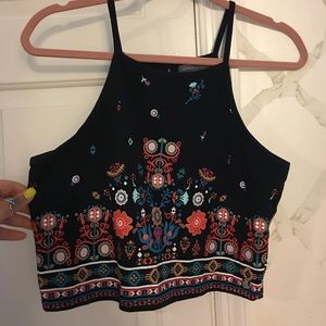 floral halter crop top