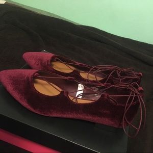 Burgundy flats